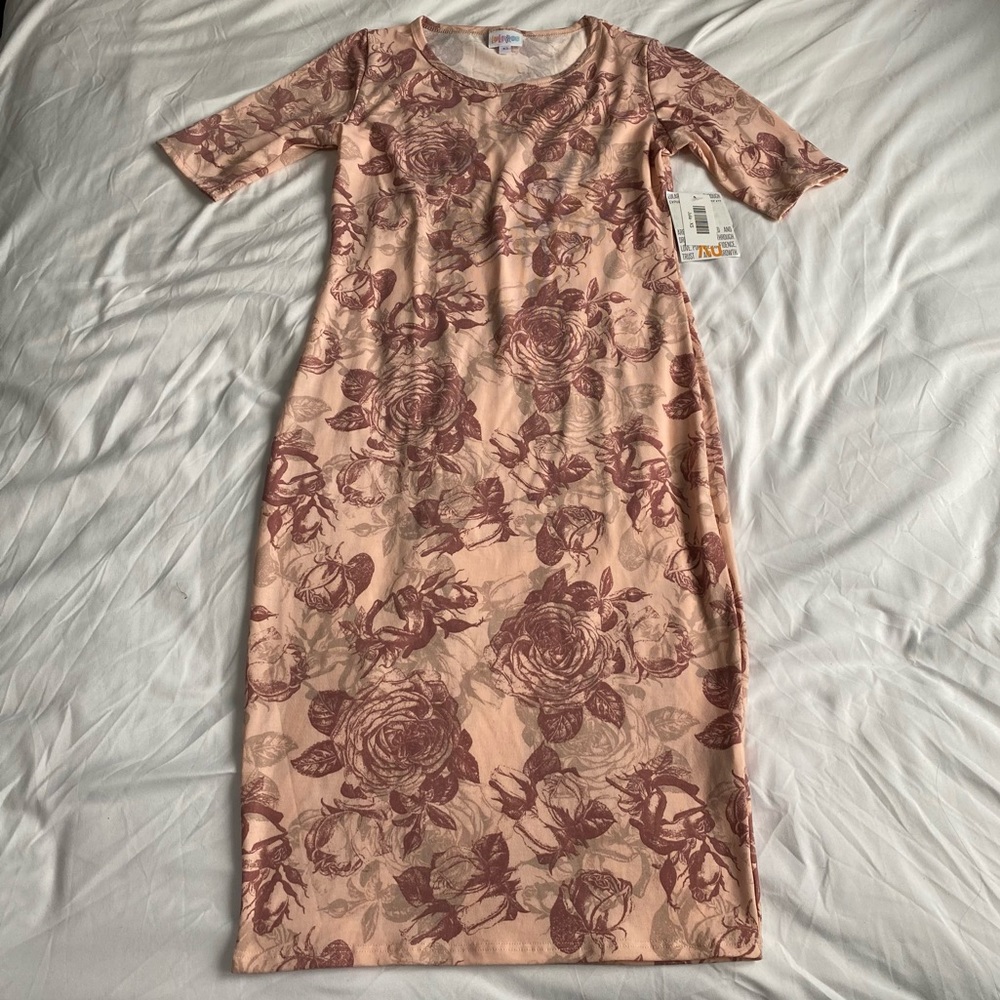 LuLaRoe Pink Floral Julia Dress